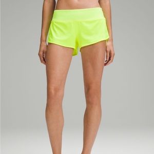 Lululemon highlight yellow speed up shorts